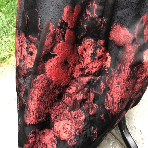 Cynthia Steefe Black Metallic Red Floral Dress -6 - Picture 5 of 8